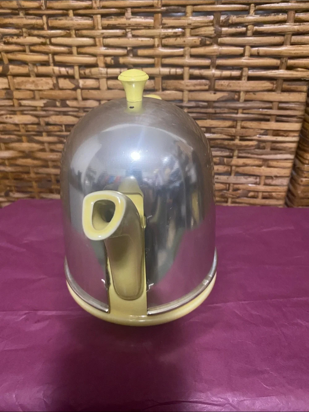 Vintage Mid century yellow Hall teapot w/ insulated cover